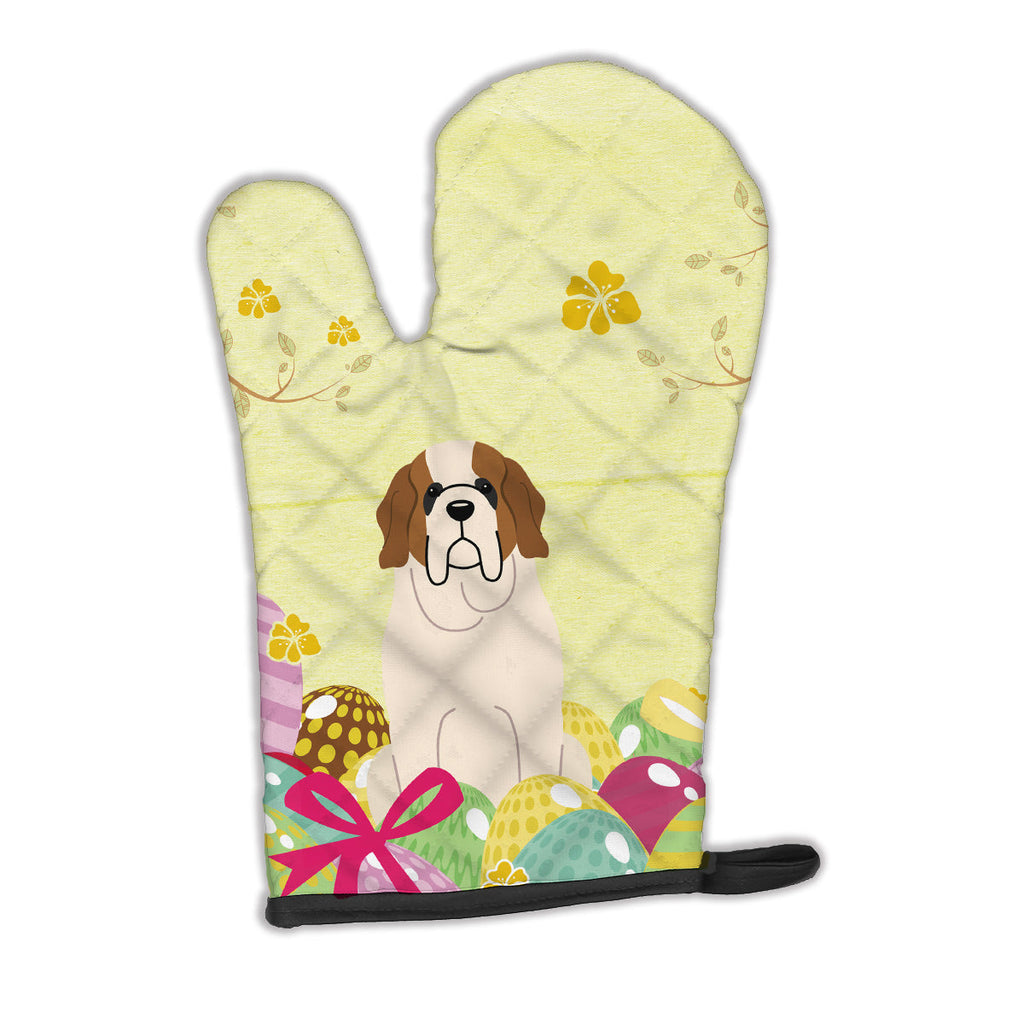 Easter Eggs Saint Bernard Oven Mitt Heat Resistant Thick Oven Mitt for Hot Pans and Oven, Kitchen Mitt Protect Hands, Cooking Baking Glove