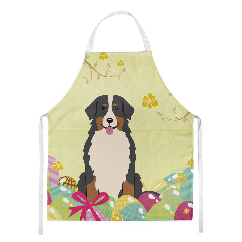 Easter Eggs Bernese Mountain Dog Apron Cooking Kitchen Server Baking Crafts Gardening for Adult Women Men, Unisex, Large, Multicolor