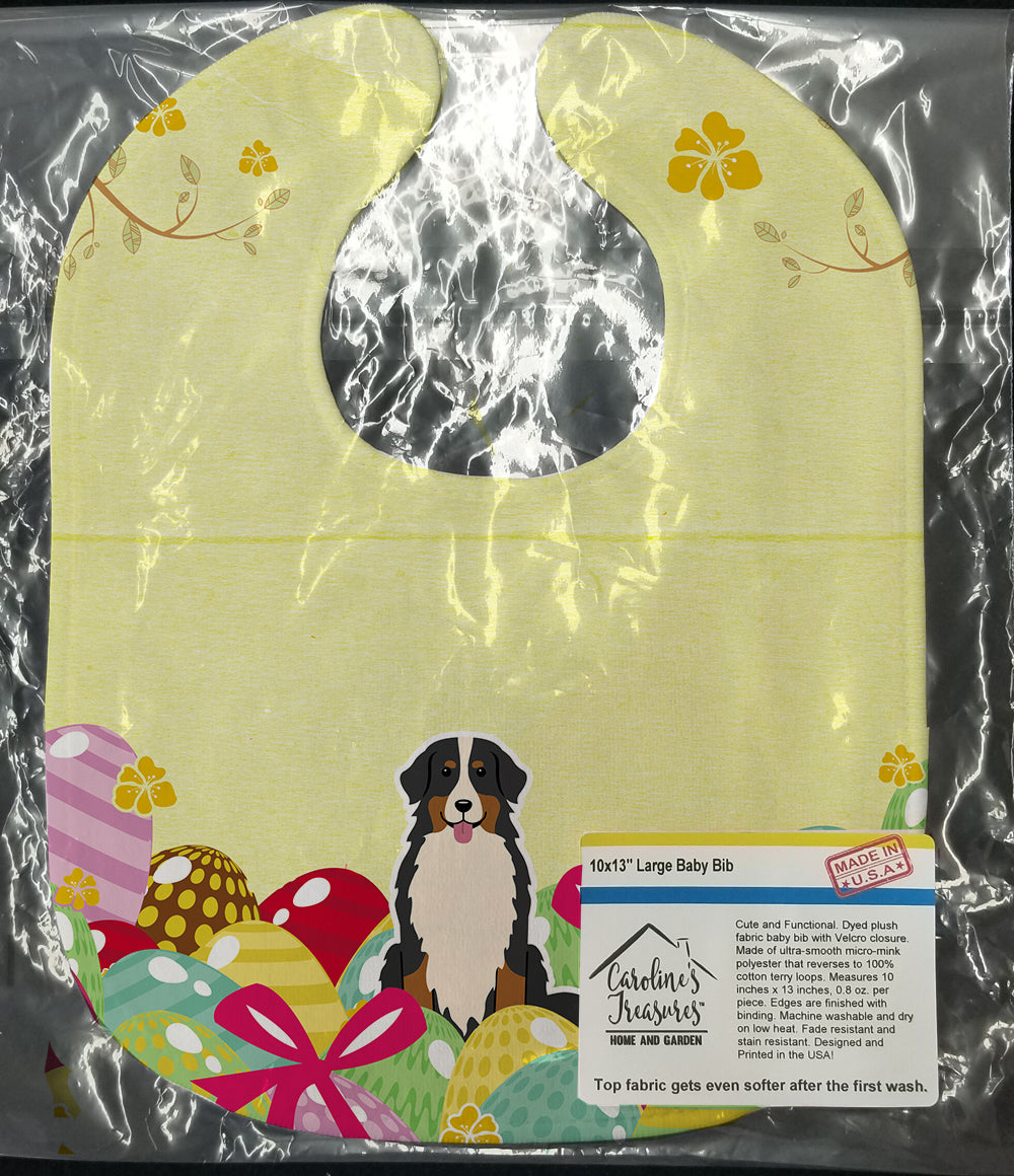 Easter Eggs Bernese Mountain Dog Baby Bib Easy-Clean Baby Bib Baby Feeding Accessory Baby Mealtime Essential, 10 x 13, Multicolor