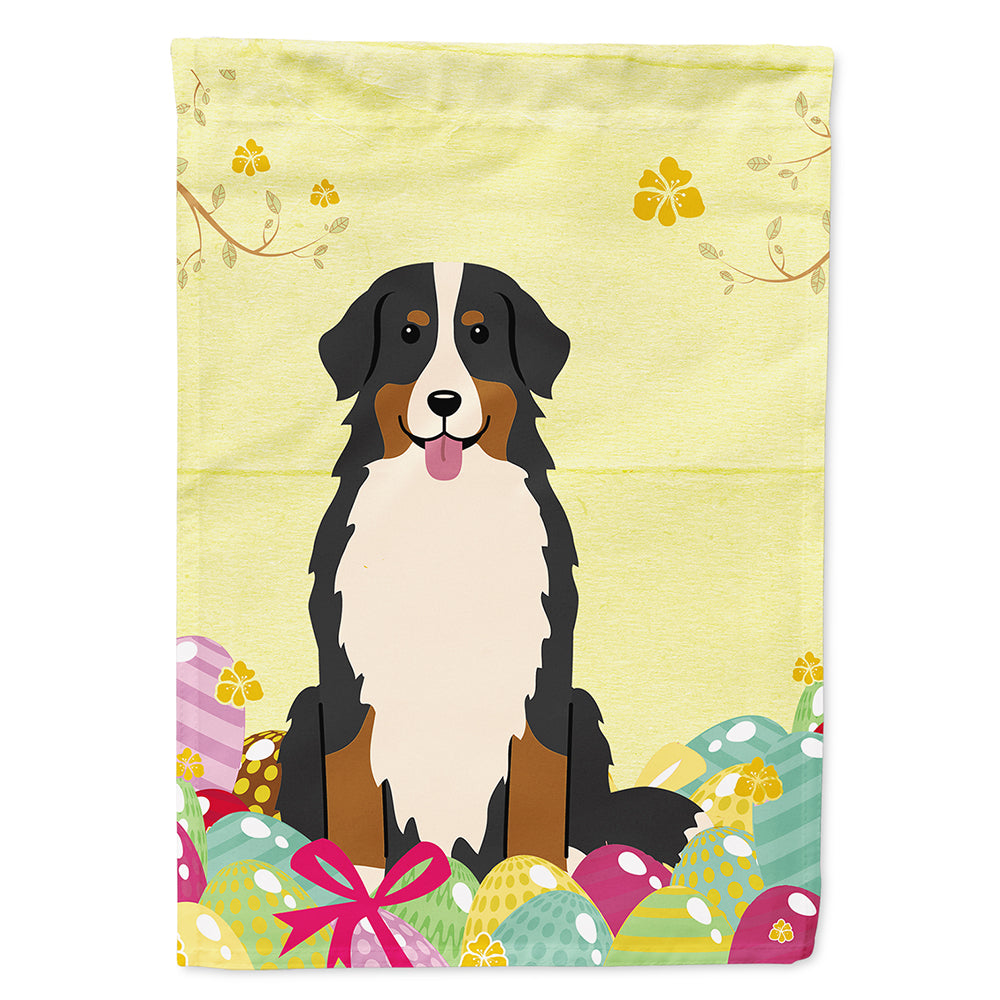 Easter Eggs Bernese Mountain Dog House Flag 28x40 Porch Sleeve Pole Decorative Outside Yard Banner Artwork Wall Hanging, Polyester