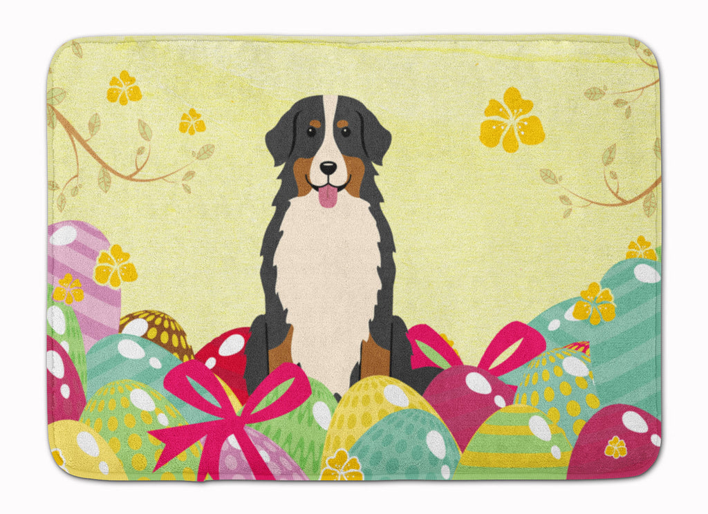 Easter Eggs Bernese Mountain Dog Memory Foam Kitchen Mat Machine Washable Anti-Fatigue Cushion Comfort Bath or Kitchen Rug