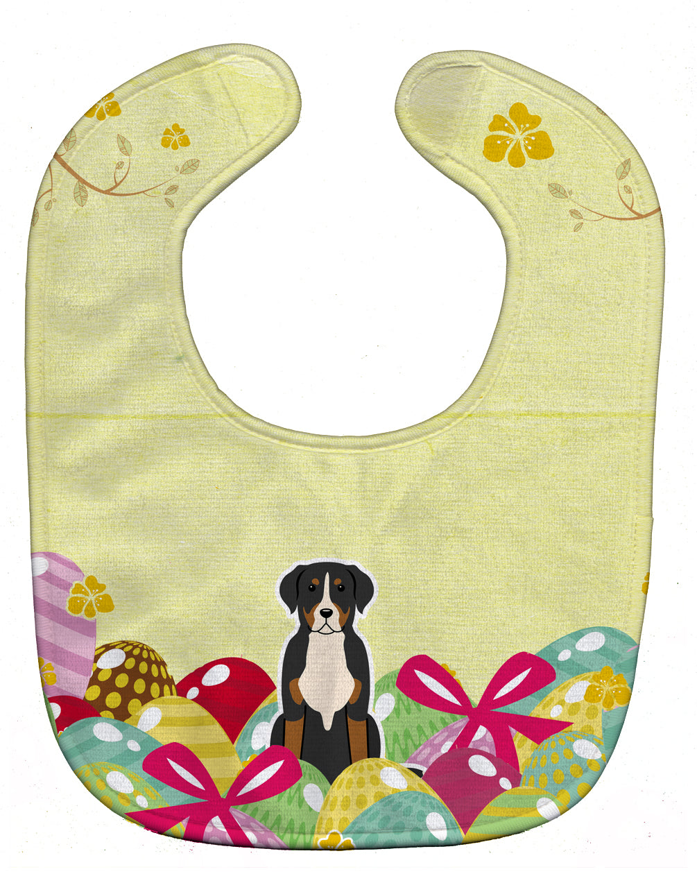 Easter Eggs Greater Swiss Mountain Dog Baby Bib Easy-Clean Baby Bib Baby Feeding Accessory Baby Mealtime Essential, 10 x 13, Multicolor