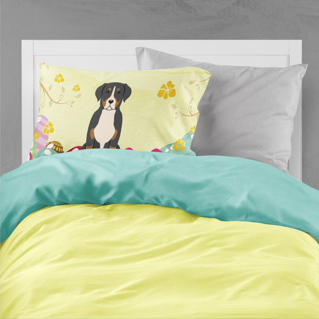 Easter Eggs Greater Swiss Mountain Dog Standard Pillowcase Lightweight Super Soft Easy Care Decorative Artwork Pillowcase, Standard