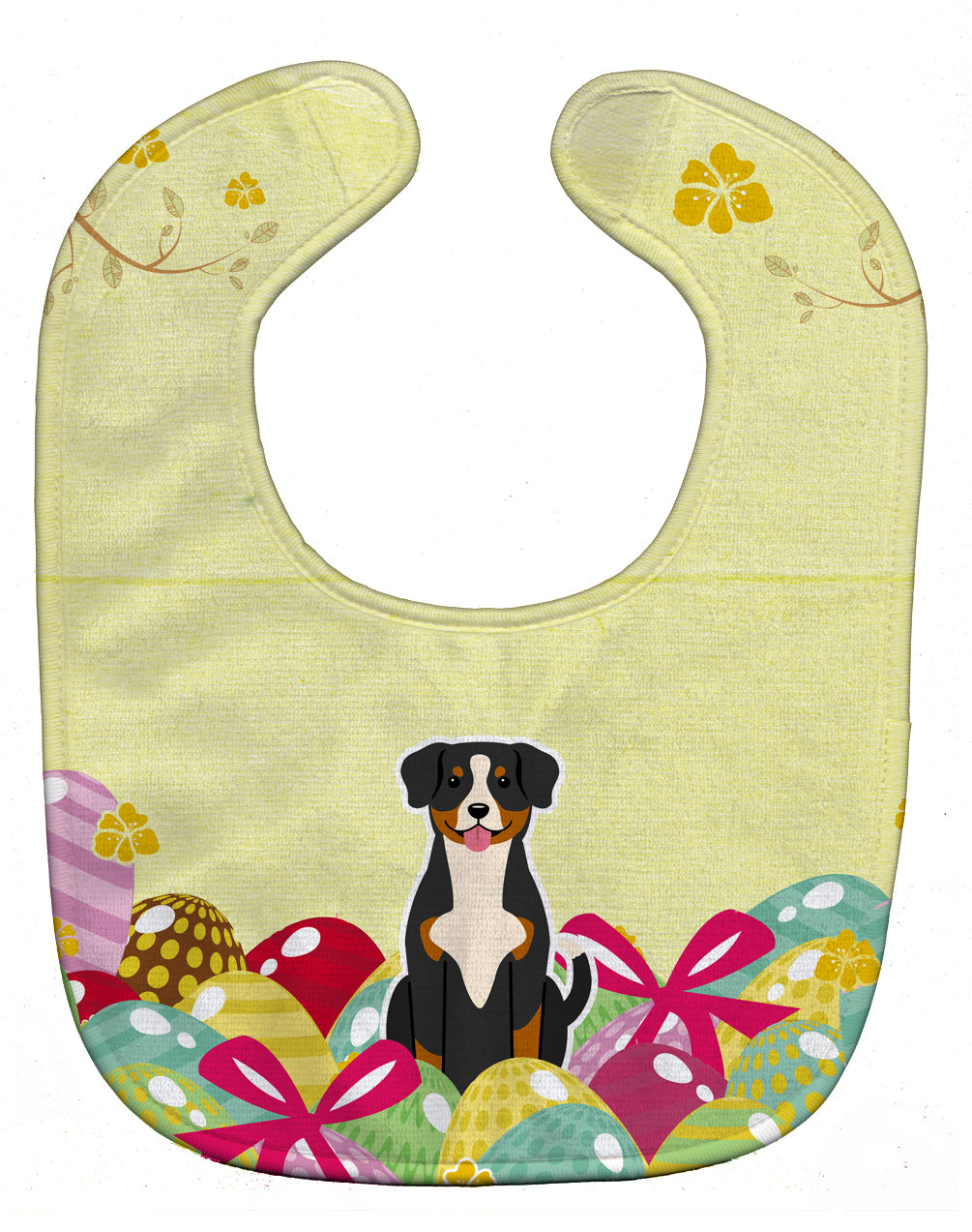 Easter Eggs Entlebucher Baby Bib Easy-Clean Baby Bib Baby Feeding Accessory Baby Mealtime Essential, 10 x 13, Multicolor