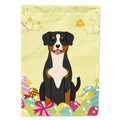 Easter Eggs Entlebucher House Flag 28x40 Porch Sleeve Pole Decorative Outside Yard Banner Artwork Wall Hanging, Polyester