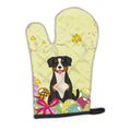 Easter Eggs Entlebucher Oven Mitt Heat Resistant Thick Oven Mitt for Hot Pans and Oven, Kitchen Mitt Protect Hands, Cooking Baking Glove
