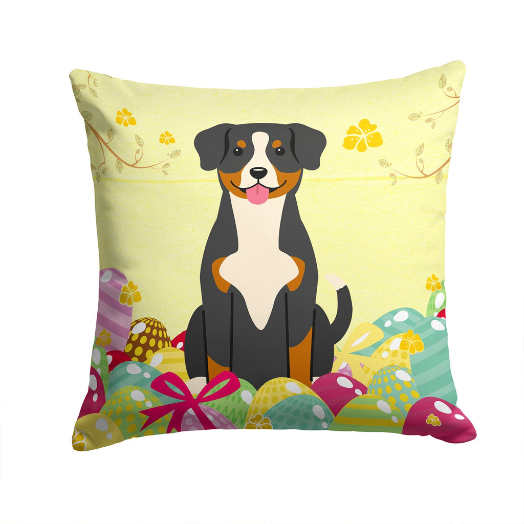 Easter Eggs Entlebucher Decorative Throw Pillow 14x14 Indoor Outdoor Accent Cushion, Fabric Cover with Insert for Sofa, Bed, Porch & Living Room