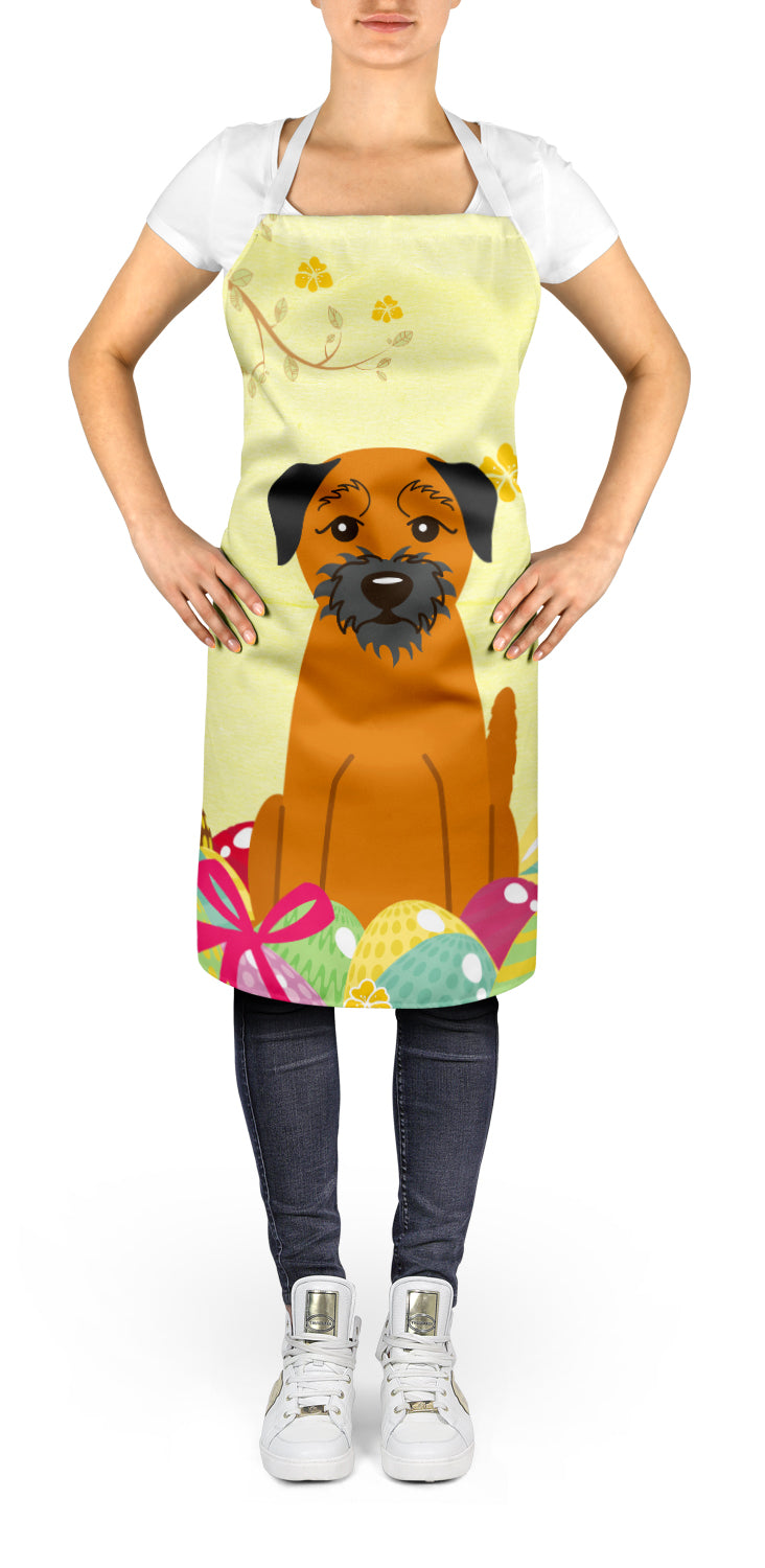 Easter Eggs Border Terrier Apron Cooking Kitchen Server Baking Crafts Gardening for Adult Women Men, Unisex, Large, Multicolor
