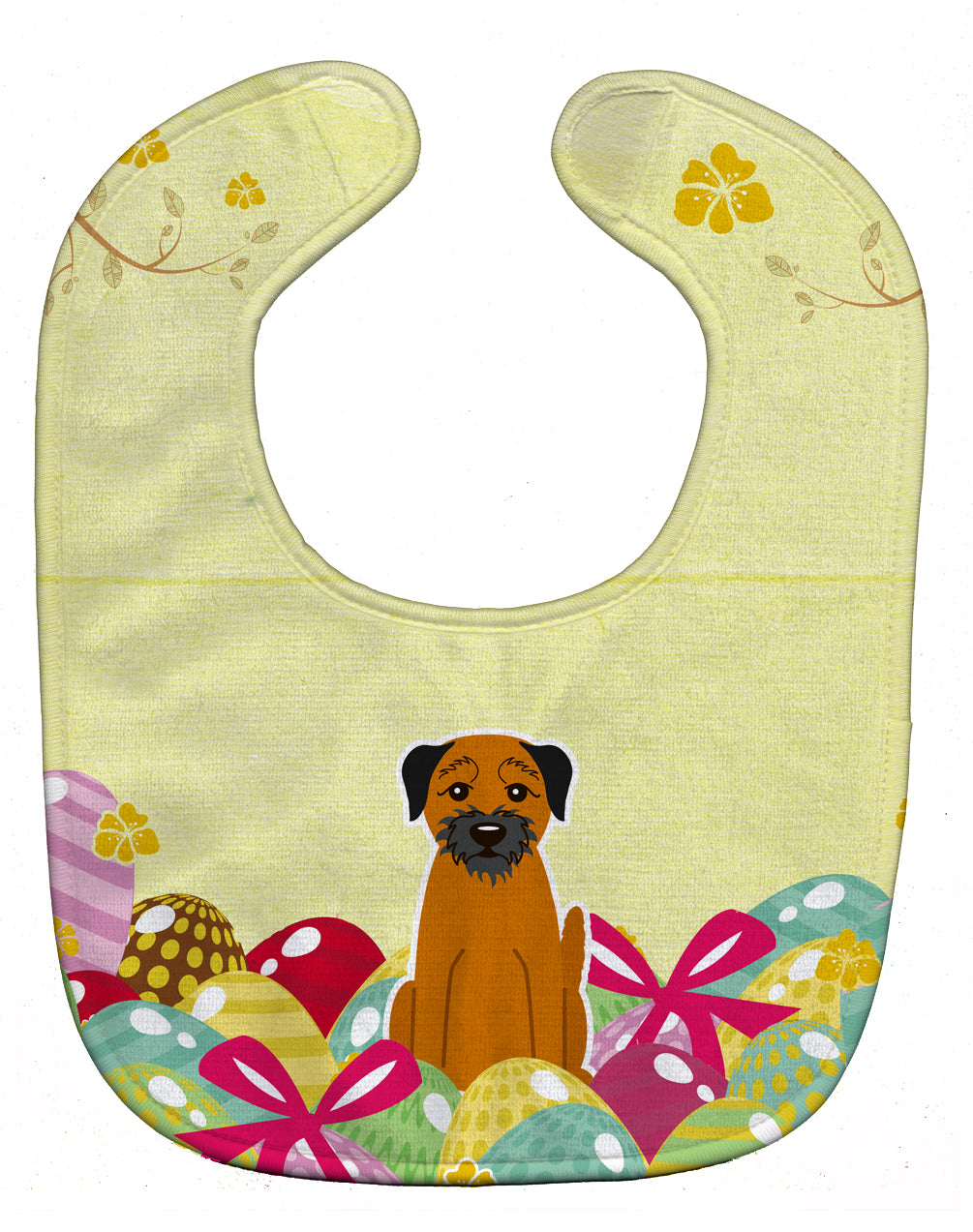 Easter Eggs Border Terrier Baby Bib Easy-Clean Baby Bib Baby Feeding Accessory Baby Mealtime Essential, 10 x 13, Multicolor