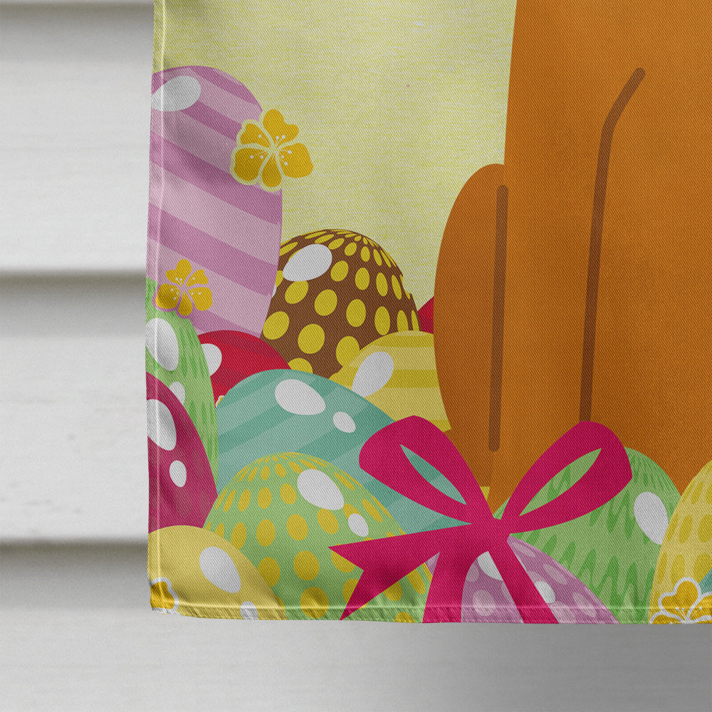 Easter Eggs Border Terrier House Flag 28x40 Porch Sleeve Pole Decorative Outside Yard Banner Artwork Wall Hanging, Polyester