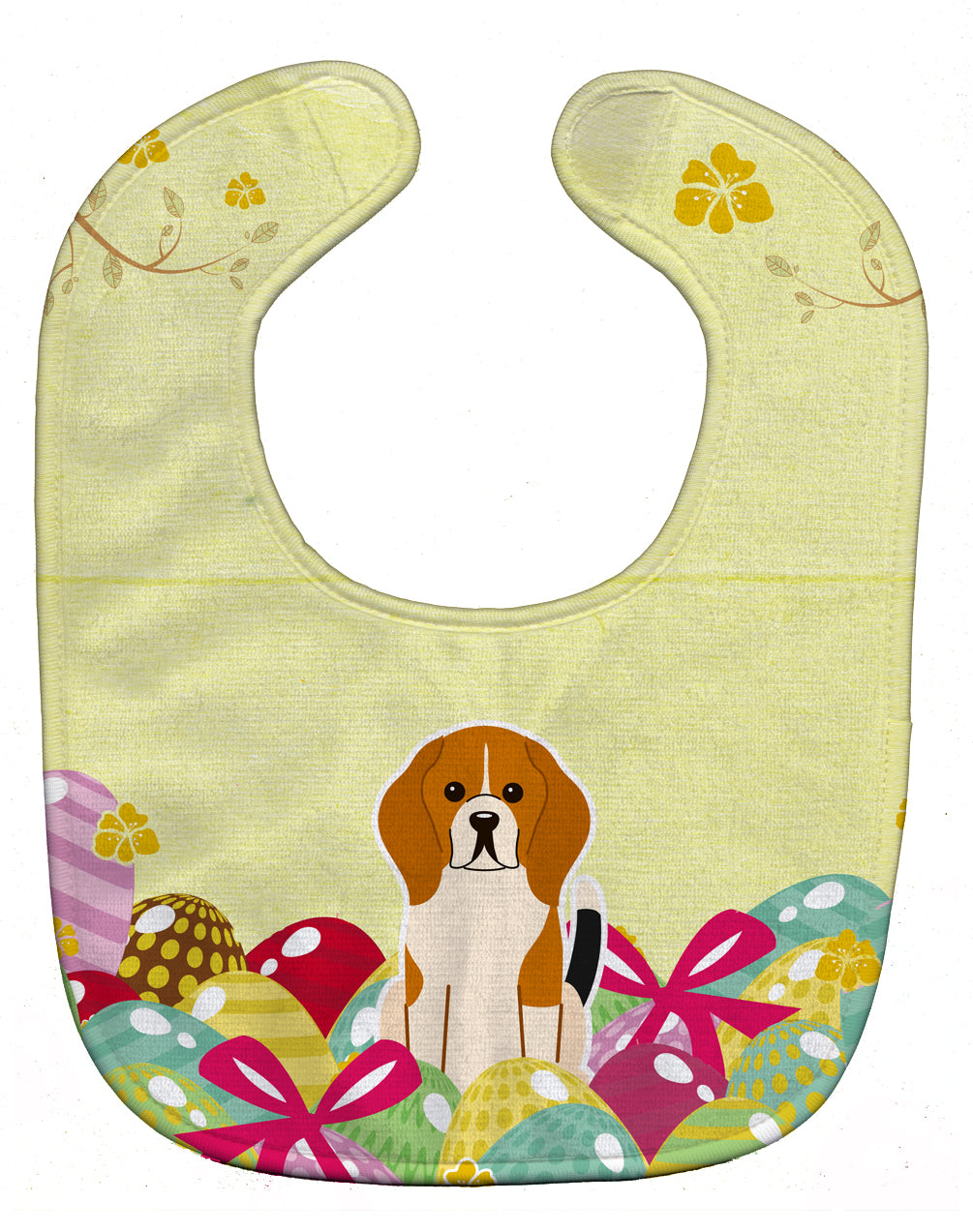 Easter Eggs Beagle Tricolor Baby Bib Easy-Clean Baby Bib Baby Feeding Accessory Baby Mealtime Essential, 10 x 13, Multicolor