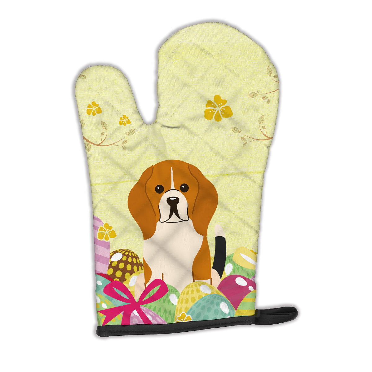 Easter Eggs Beagle Tricolor Oven Mitt Heat Resistant Thick Oven Mitt for Hot Pans and Oven, Kitchen Mitt Protect Hands, Cooking Baking Glove