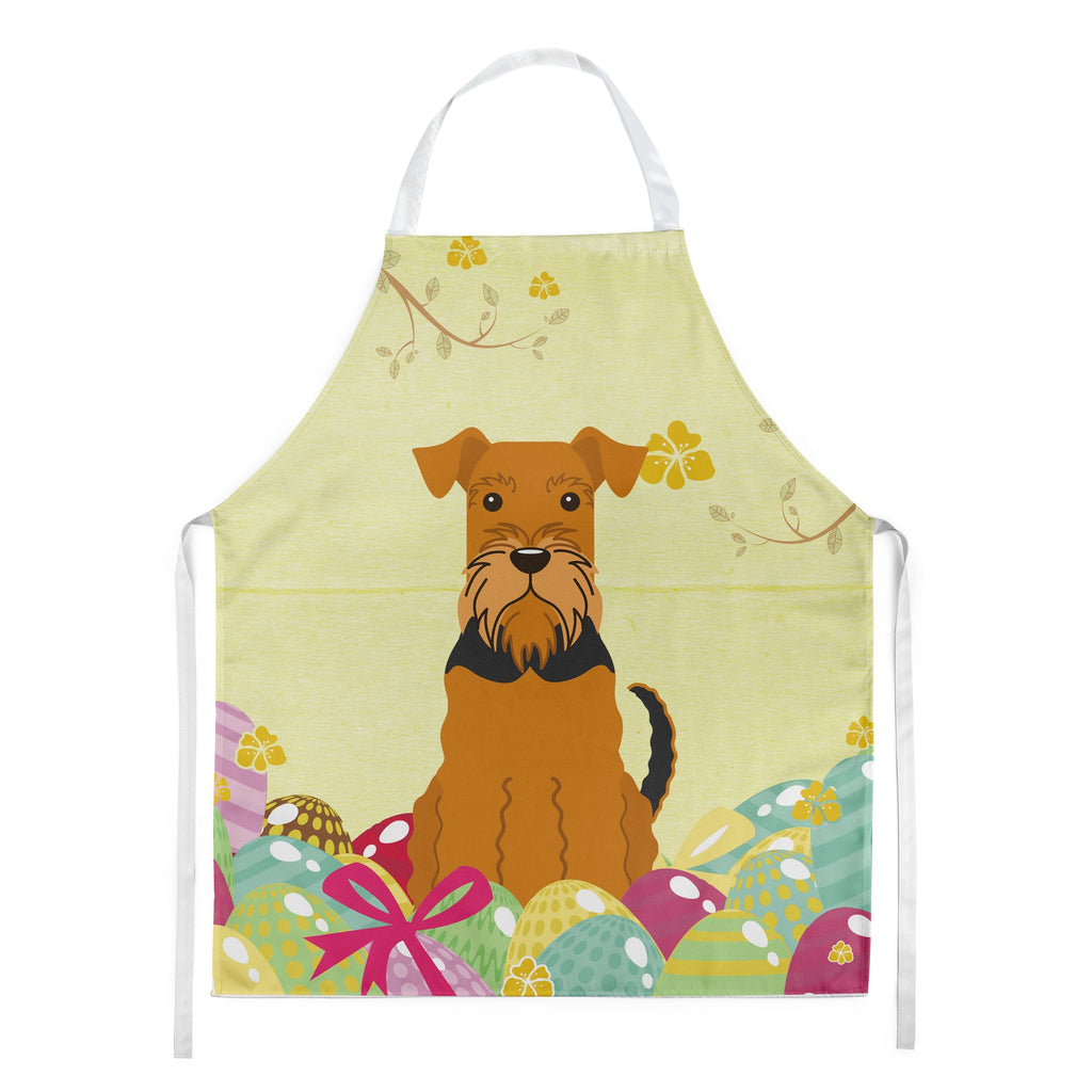 Easter Eggs Airedale Apron Cooking Kitchen Server Baking Crafts Gardening for Adult Women Men, Unisex, Large, Multicolor