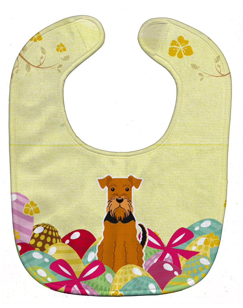 Easter Eggs Airedale Baby Bib Easy-Clean Baby Bib Baby Feeding Accessory Baby Mealtime Essential, 10 x 13, Multicolor