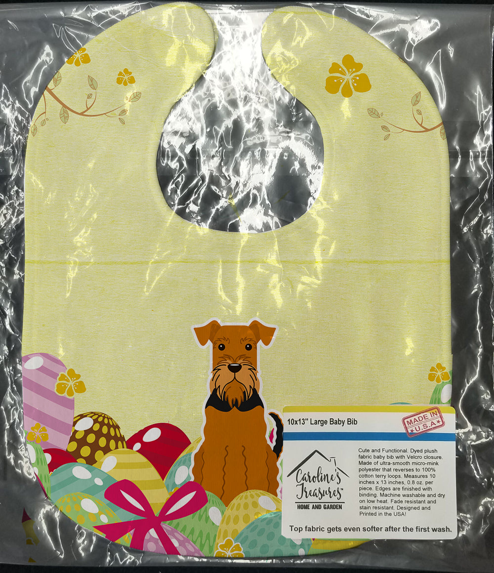 Easter Eggs Airedale Baby Bib Easy-Clean Baby Bib Baby Feeding Accessory Baby Mealtime Essential, 10 x 13, Multicolor