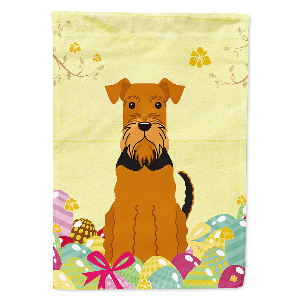 Easter Eggs Airedale House Flag 28x40 Porch Sleeve Pole Decorative Outside Yard Banner Artwork Wall Hanging, Polyester