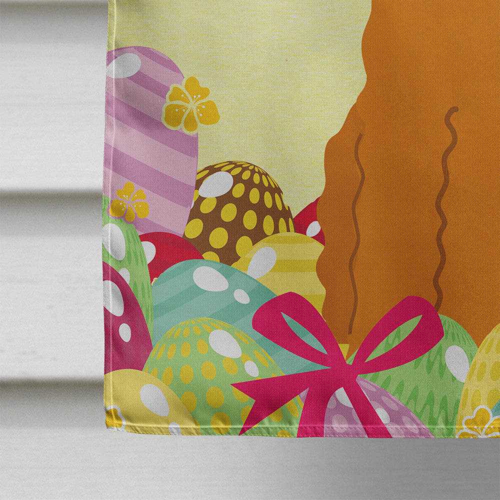 Easter Eggs Airedale House Flag 28x40 Porch Sleeve Pole Decorative Outside Yard Banner Artwork Wall Hanging, Polyester