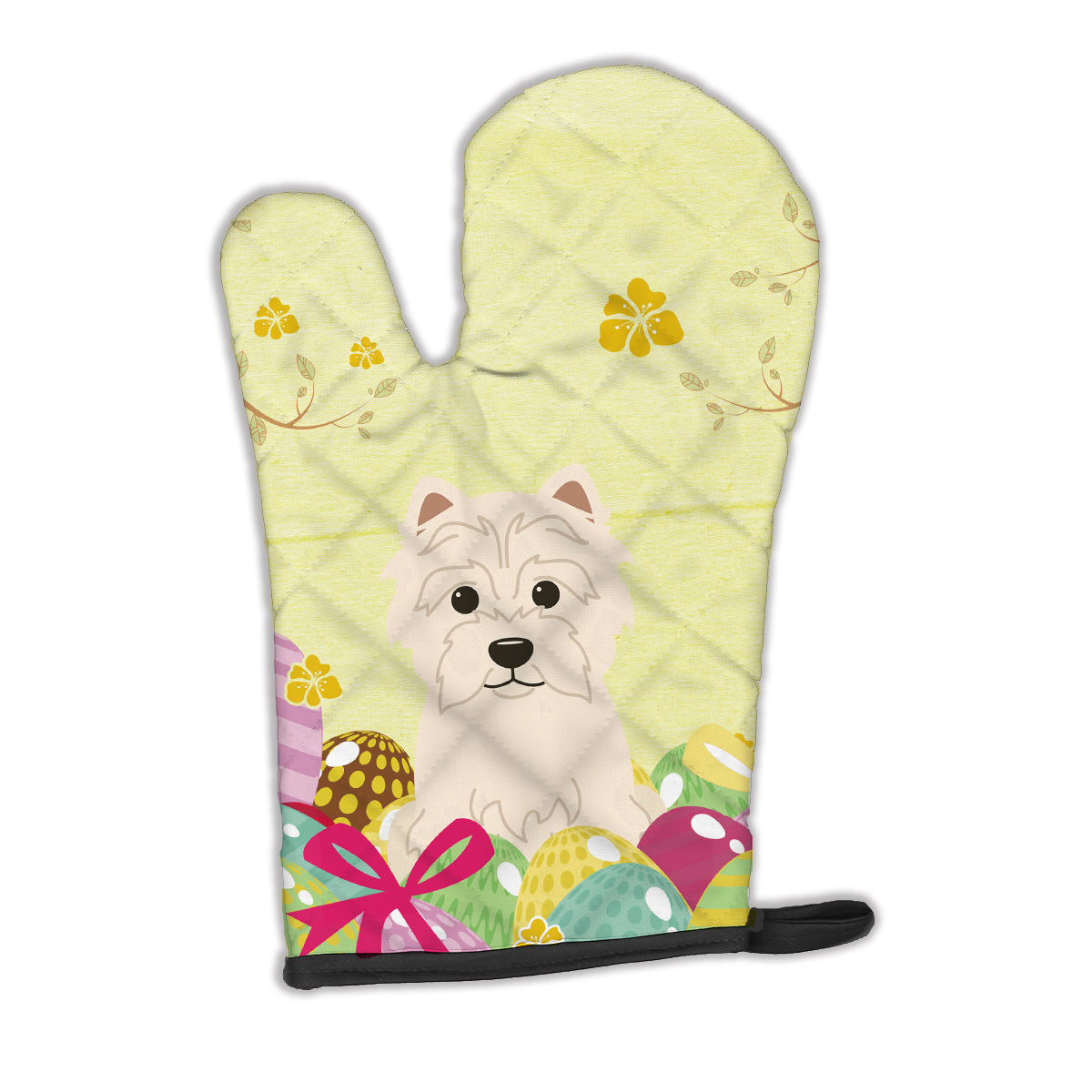 Easter Eggs Westie Oven Mitt Heat Resistant Thick Oven Mitt for Hot Pans and Oven, Kitchen Mitt Protect Hands, Cooking Baking Glove