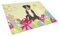 Easter Eggs Appenzeller Sennenhund Cutting Board Tempered Glass Kitchen Cutting Surface, Heat Resistant Chopping, Non-Slip Feet, Food Prep & Serving