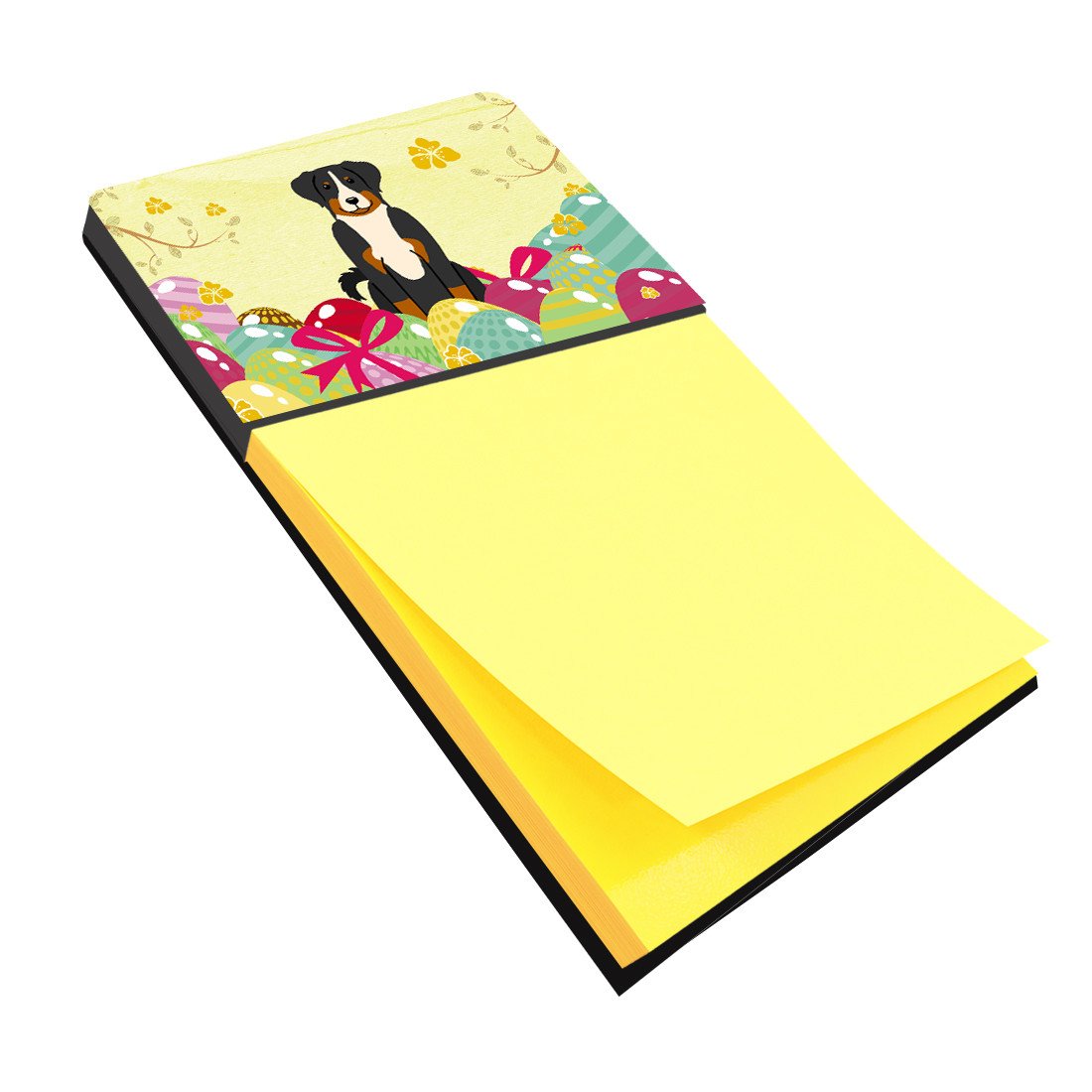 Easter Eggs Appenzeller Sennenhund Watercolor Sticky Note Holder Refillable Dispenser Desk Accessory 3x3 Pad Gift