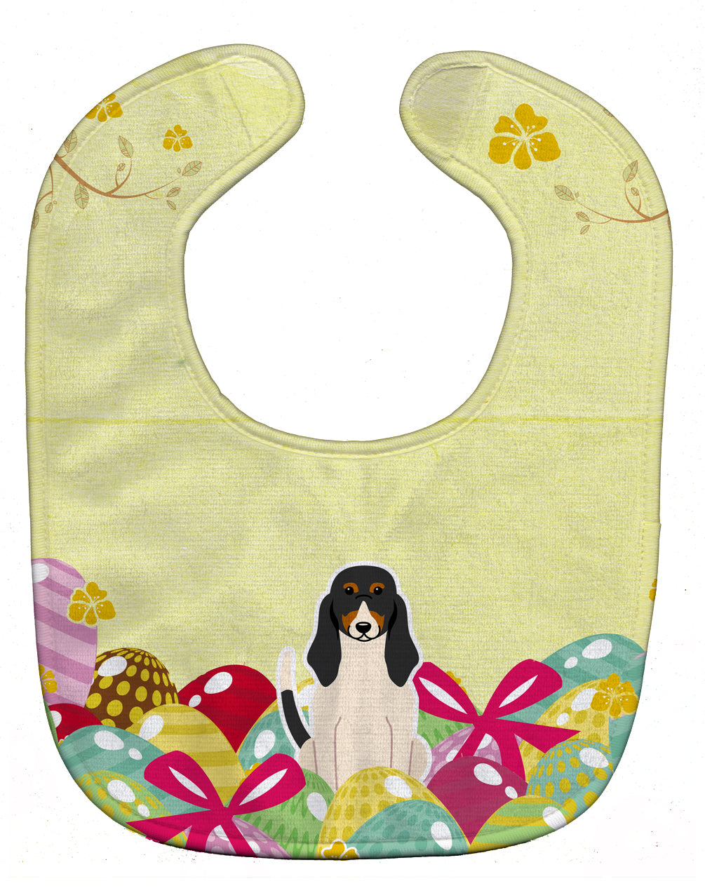Easter Eggs Swiss Hound Baby Bib Easy-Clean Baby Bib Baby Feeding Accessory Baby Mealtime Essential, 10 x 13, Multicolor