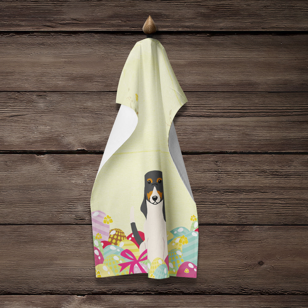 Easter Eggs Swiss Hound Kitchen Towel Velour Plush Front and Cotton Loop Back Machine Washable