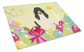 Easter Eggs Swiss Hound Cutting Board Tempered Glass Kitchen Cutting Surface, Heat Resistant Chopping, Non-Slip Feet, Food Prep & Serving