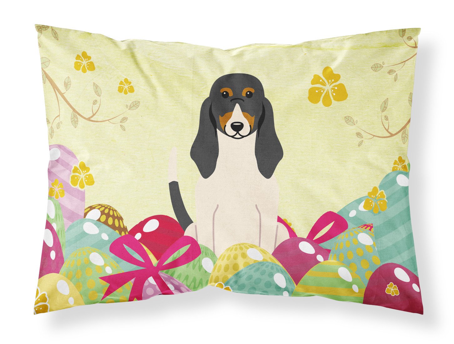 Easter Eggs Swiss Hound Standard Pillowcase Lightweight Super Soft Easy Care Decorative Artwork Pillowcase, Standard
