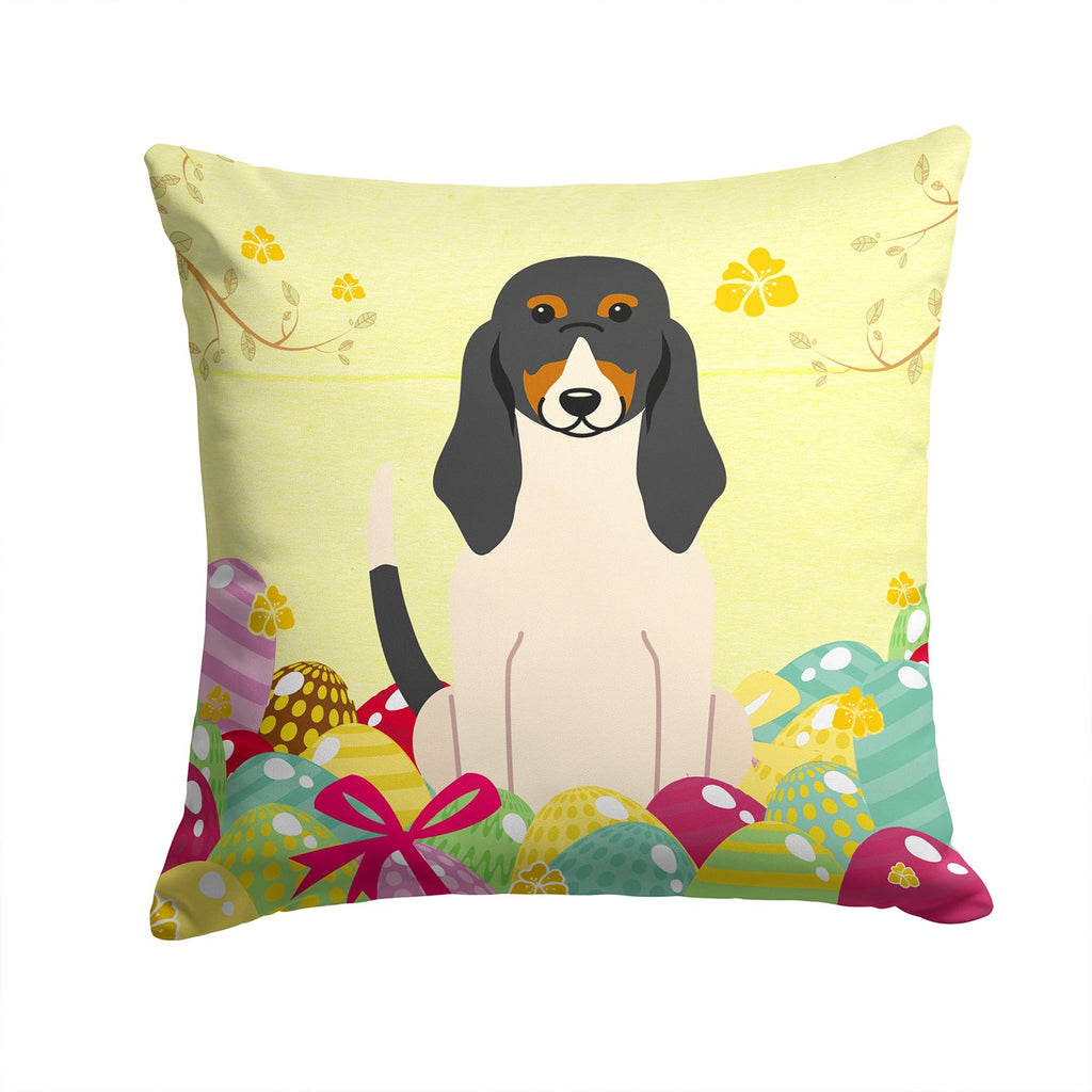 Easter Eggs Swiss Hound Decorative Throw Pillow 14x14 Indoor Outdoor Accent Cushion, Fabric Cover with Insert for Sofa, Bed, Porch & Living Room
