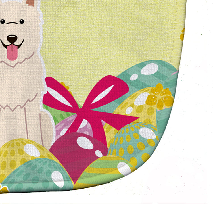 Easter Eggs White German Shepherd Baby Bib Easy-Clean Baby Bib Baby Feeding Accessory Baby Mealtime Essential, 10 x 13, Multicolor