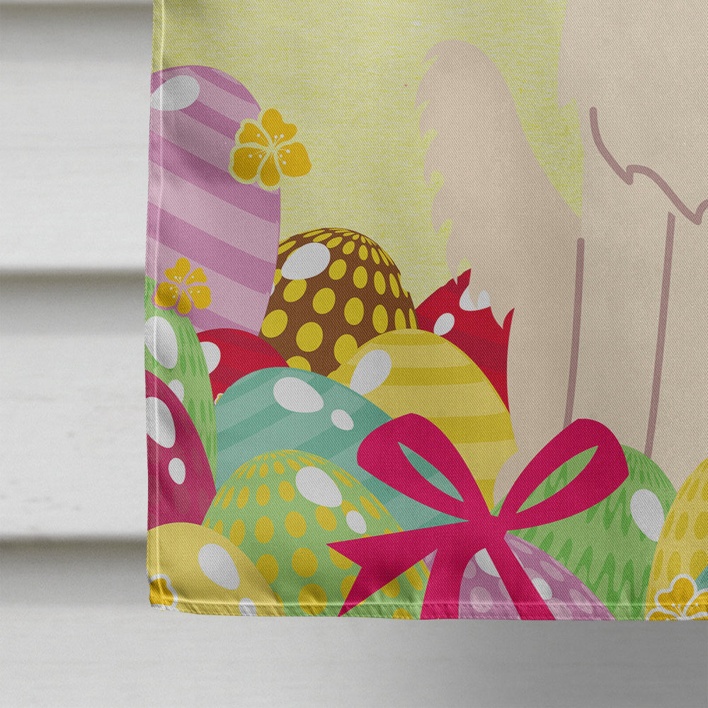 Easter Eggs White German Shepherd House Flag 28x40 Porch Sleeve Pole Decorative Outside Yard Banner Artwork Wall Hanging, Polyester