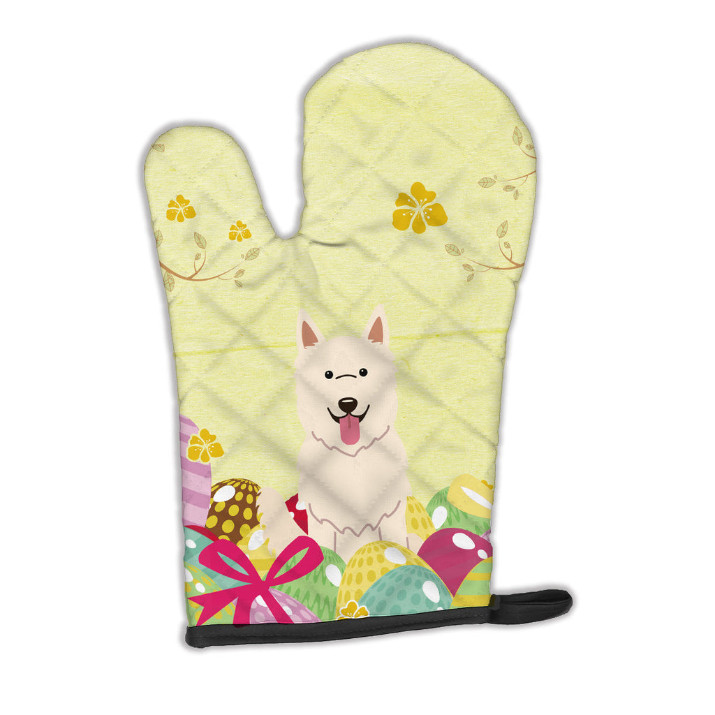 Easter Eggs White German Shepherd Oven Mitt Heat Resistant Thick Oven Mitt for Hot Pans and Oven, Kitchen Mitt Protect Hands, Cooking Baking Glove