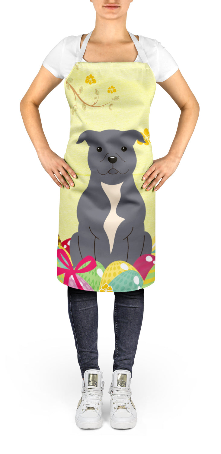 Easter Eggs Staffordshire Bull Terrier Blue Apron Cooking Kitchen Server Baking Crafts Gardening for Adult Women Men, Unisex, Large, Multicolor