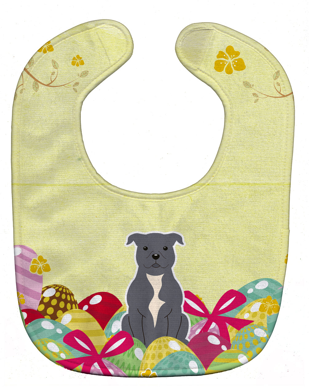 Easter Eggs Staffordshire Bull Terrier Blue Baby Bib Easy-Clean Baby Bib Baby Feeding Accessory Baby Mealtime Essential, 10 x 13, Multicolor