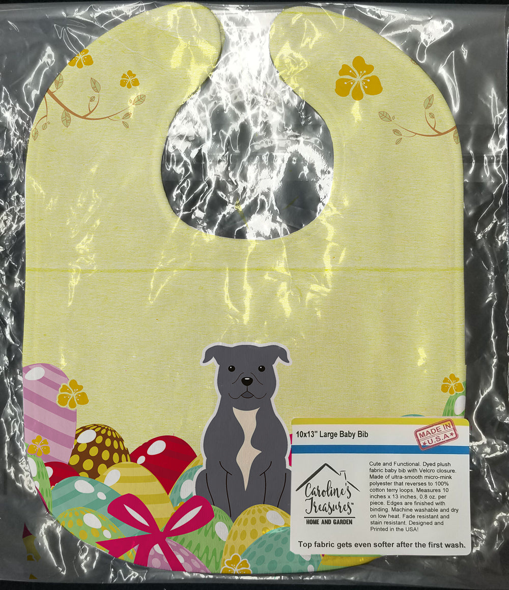 Easter Eggs Staffordshire Bull Terrier Blue Baby Bib Easy-Clean Baby Bib Baby Feeding Accessory Baby Mealtime Essential, 10 x 13, Multicolor