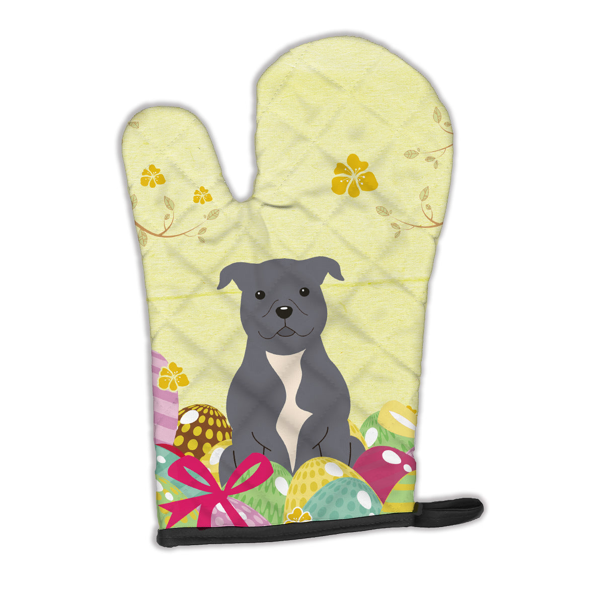 Easter Eggs Staffordshire Bull Terrier Blue Oven Mitt Heat Resistant Thick Oven Mitt for Hot Pans and Oven, Kitchen Mitt Protect Hands, Cooking Baking Glove