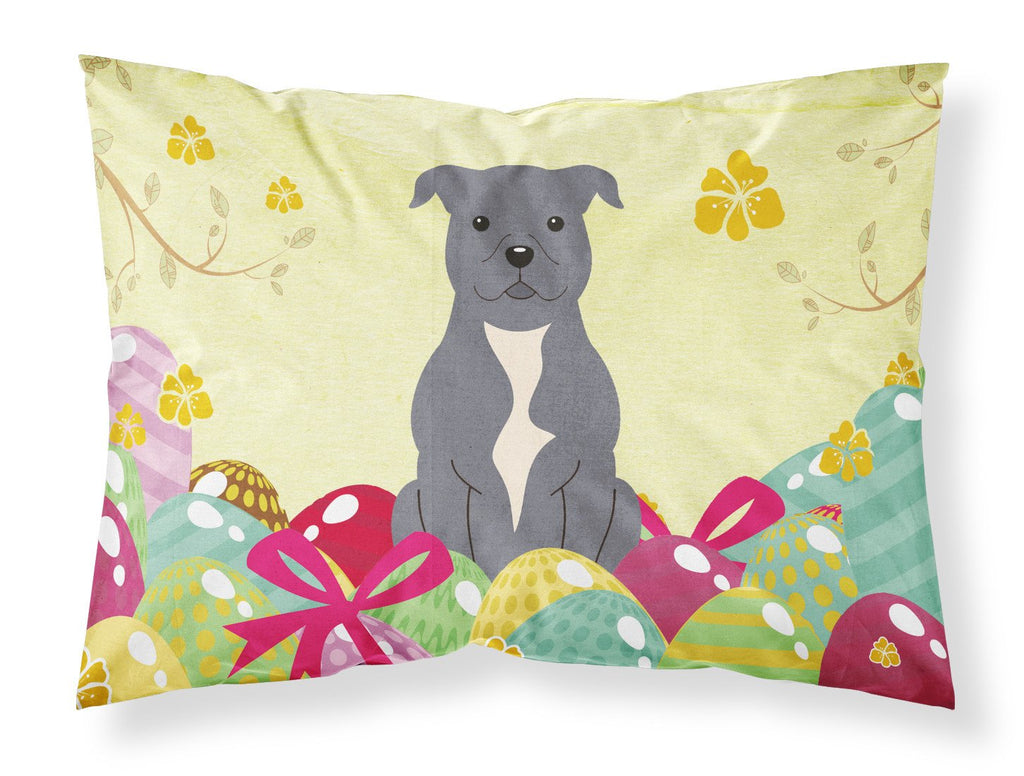 Easter Eggs Staffordshire Bull Terrier Blue Standard Pillowcase Lightweight Super Soft Easy Care Decorative Artwork Pillowcase, Standard
