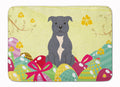 Easter Eggs Staffordshire Bull Terrier Blue Memory Foam Kitchen Mat Machine Washable Anti-Fatigue Cushion Comfort Bath or Kitchen Rug