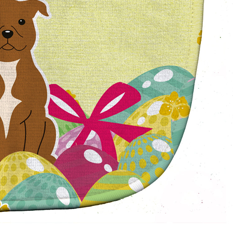 Easter Eggs Staffordshire Bull Terrier Brown Baby Bib Easy-Clean Baby Bib Baby Feeding Accessory Baby Mealtime Essential, 10 x 13, Multicolor