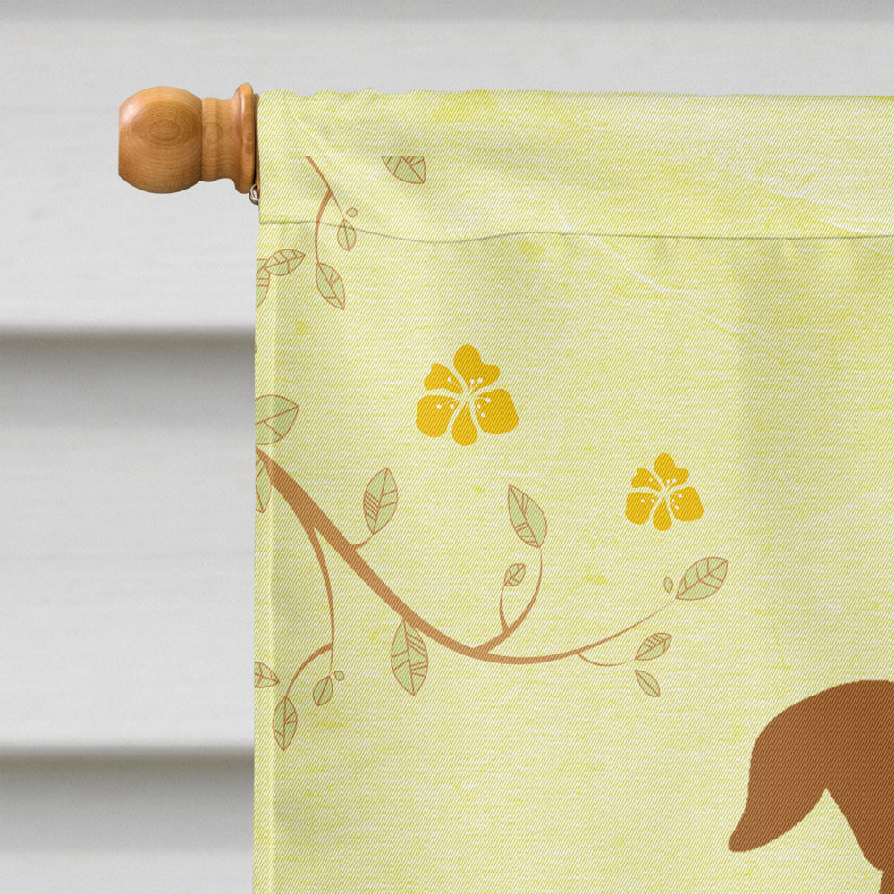 Easter Eggs Staffordshire Bull Terrier Brown House Flag 28x40 Porch Sleeve Pole Decorative Outside Yard Banner Artwork Wall Hanging, Polyester