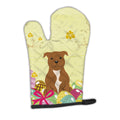 Easter Eggs Staffordshire Bull Terrier Brown Oven Mitt Heat Resistant Thick Oven Mitt for Hot Pans and Oven, Kitchen Mitt Protect Hands, Cooking Baking Glove