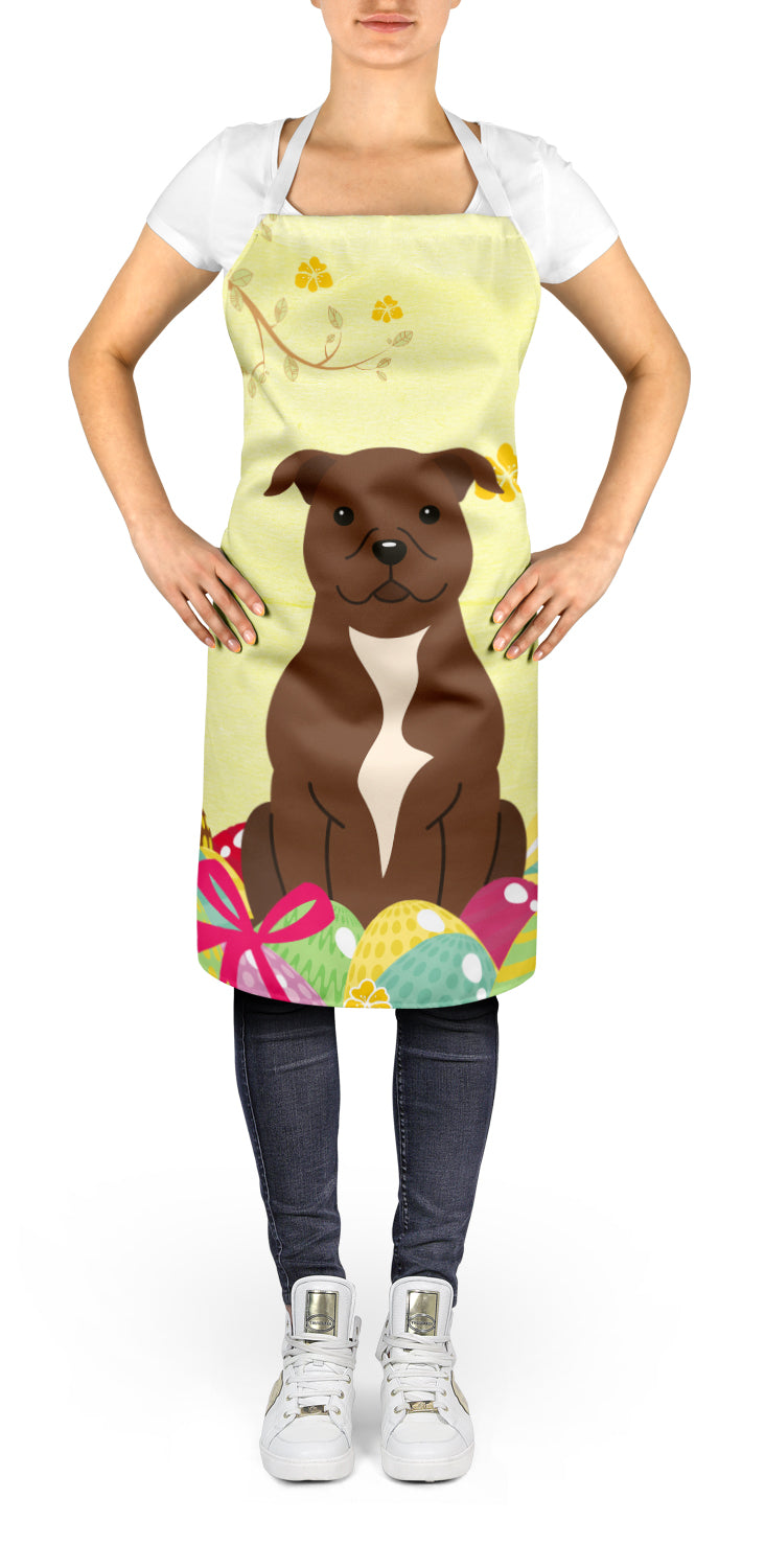 Easter Eggs Staffordshire Bull Terrier Chocolate Apron Cooking Kitchen Server Baking Crafts Gardening for Adult Women Men, Unisex, Large, Multicolor