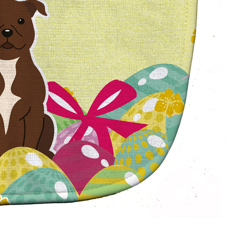 Easter Eggs Staffordshire Bull Terrier Chocolate Baby Bib Easy-Clean Baby Bib Baby Feeding Accessory Baby Mealtime Essential, 10 x 13, Multicolor