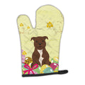 Easter Eggs Staffordshire Bull Terrier Chocolate Oven Mitt Heat Resistant Thick Oven Mitt for Hot Pans and Oven, Kitchen Mitt Protect Hands, Cooking Baking Glove