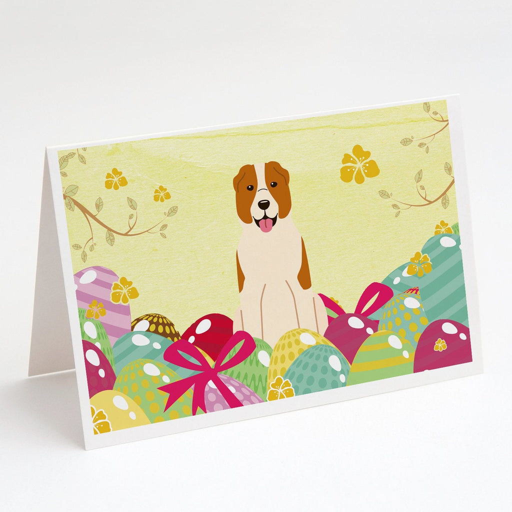 Easter Eggs Central Asian Shepherd Dog Greeting Cards Pack of 8 Blank Cards with Envelopes Whimsical A7 Size 5x7
