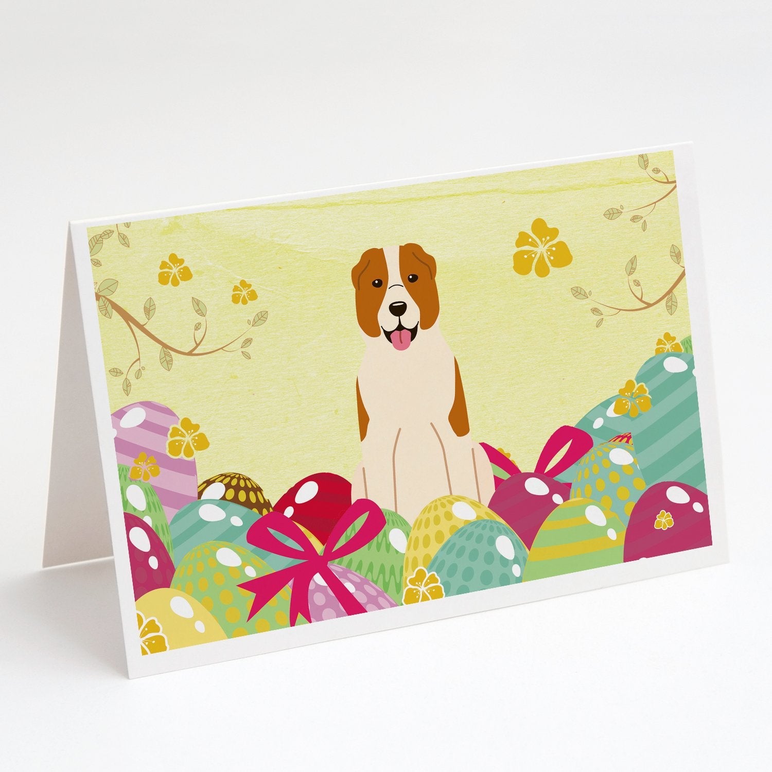 Easter Eggs Central Asian Shepherd Dog Greeting Cards Pack of 8 Blank Cards with Envelopes Whimsical A7 Size 5x7