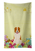 Easter Eggs Central Asian Shepherd Dog Kitchen Towel Velour Plush Front and Cotton Loop Back Machine Washable