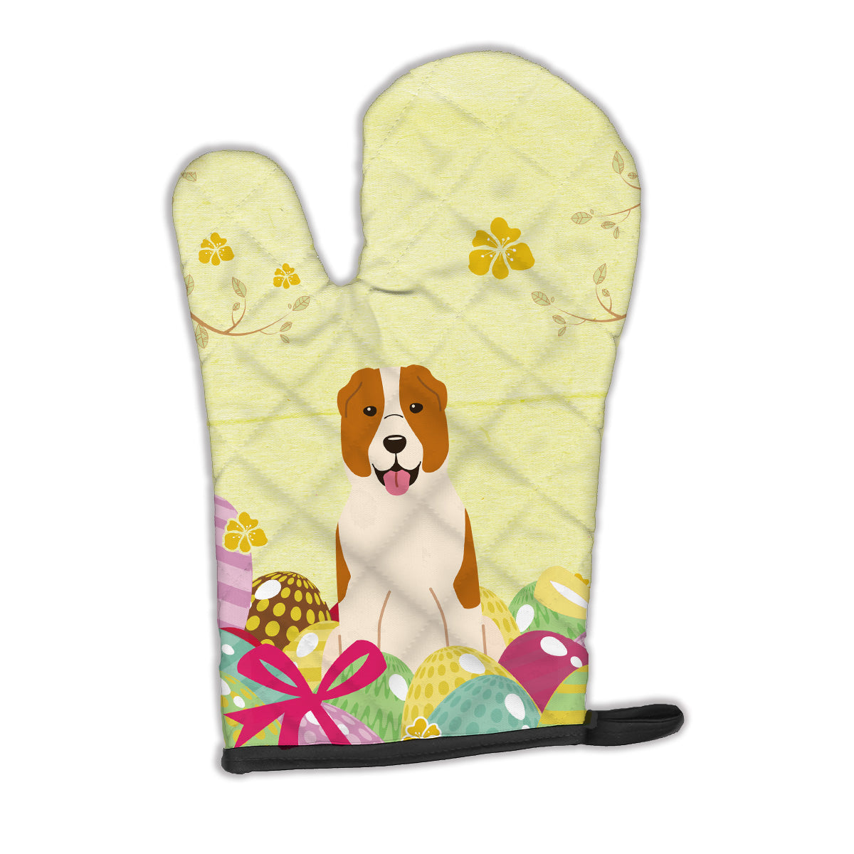 Easter Eggs Central Asian Shepherd Dog Oven Mitt Heat Resistant Thick Oven Mitt for Hot Pans and Oven, Kitchen Mitt Protect Hands, Cooking Baking Glove