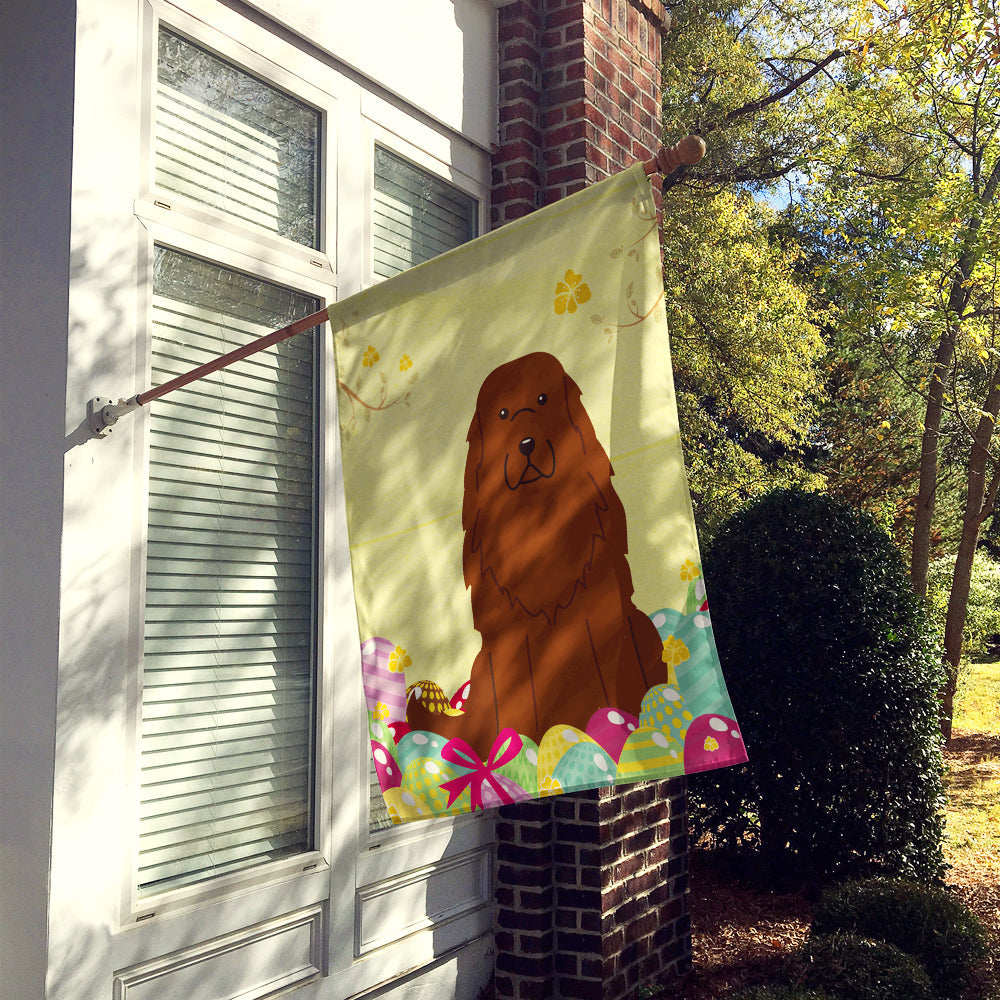 Easter Eggs Caucasian Shepherd Dog House Flag 28x40 Porch Sleeve Pole Decorative Outside Yard Banner Artwork Wall Hanging, Polyester