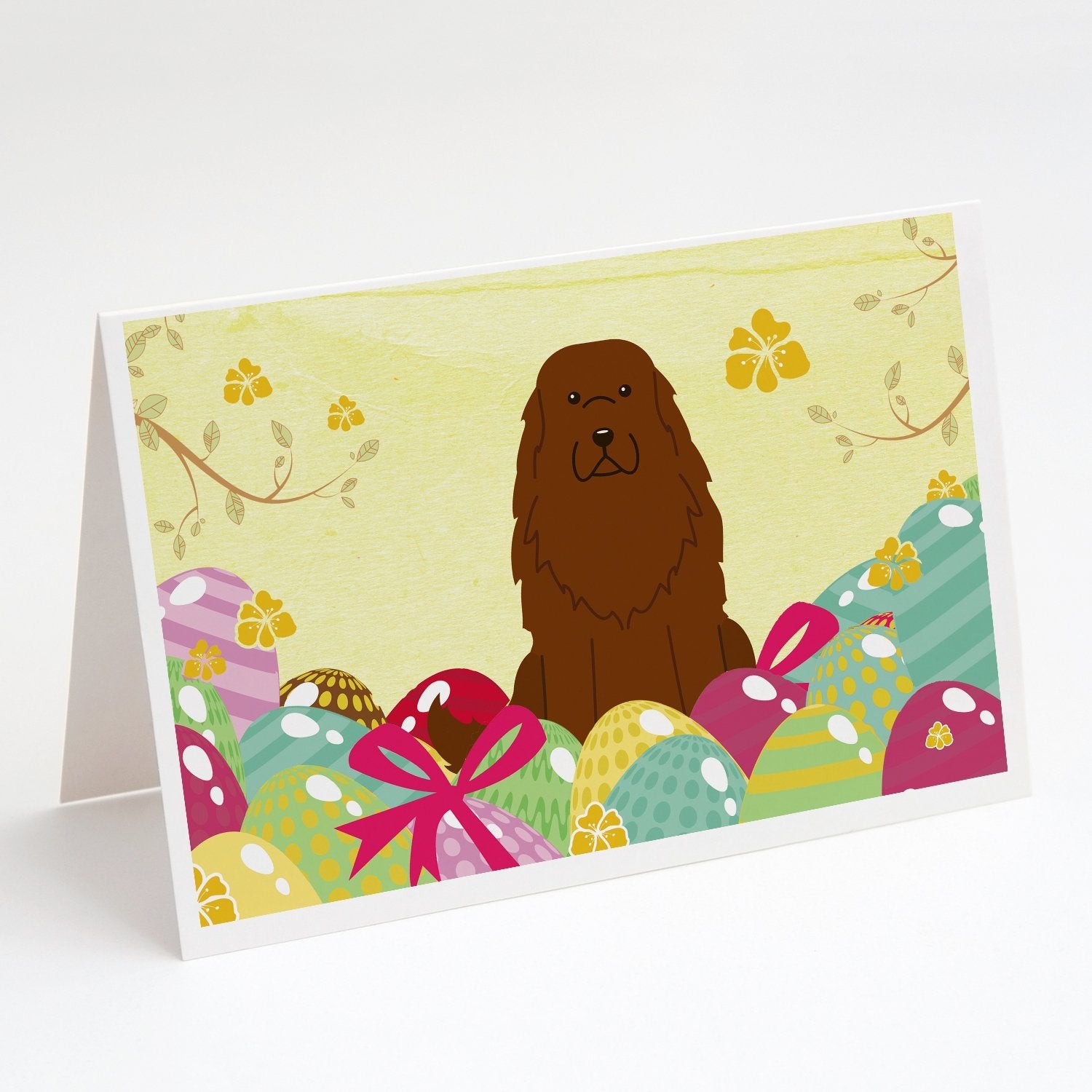 Easter Eggs Caucasian Shepherd Dog Greeting Cards Pack of 8 Blank Cards with Envelopes Whimsical A7 Size 5x7